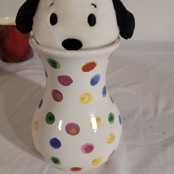 3 Cermaic Pieces 2 Mugs & Vase W/ Plush - Picture 11 of 16